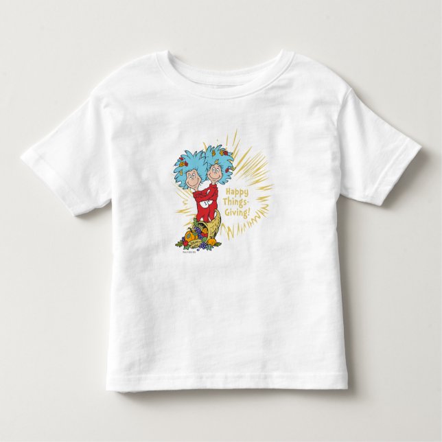 Thing One Thing Two Happy Things-Giving! Toddler T-Shirt (Front)