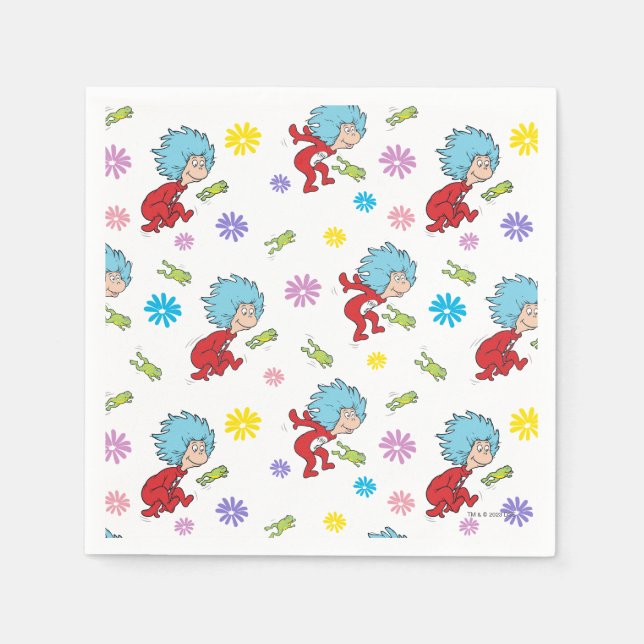 Thing One Thing Two Hoppy Frog Things Pattern Napkin (Front)