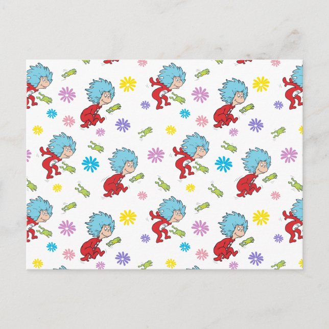 Thing One Thing Two Hoppy Frog Things Pattern Postcard (Front)
