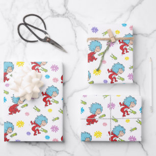 Thing One Thing Two Hoppy Frog Things Pattern Wrapping Paper Sheet