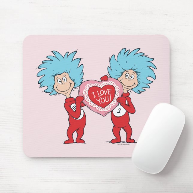 Thing One Thing Two I Love You Mouse Pad (With Mouse)