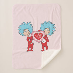 Thing One Thing Two I Love You Sherpa Blanket