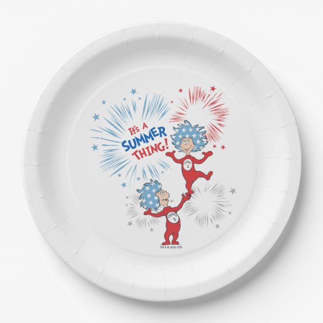 Thing One Thing Two It's A Summer Thing Paper Plate (Front)