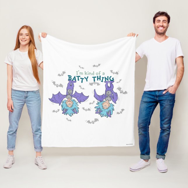 Thing One Thing Two Kind of a Batty Thing Fleece Blanket (In Situ)