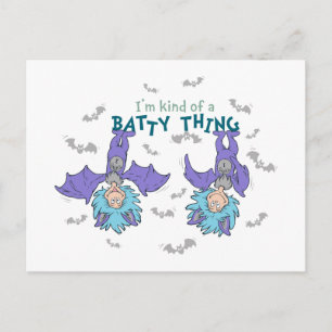 Thing One Thing Two Kind of a Batty Thing Postcard