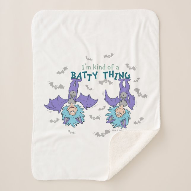 Thing One Thing Two Kind of a Batty Thing Sherpa Blanket (Front)