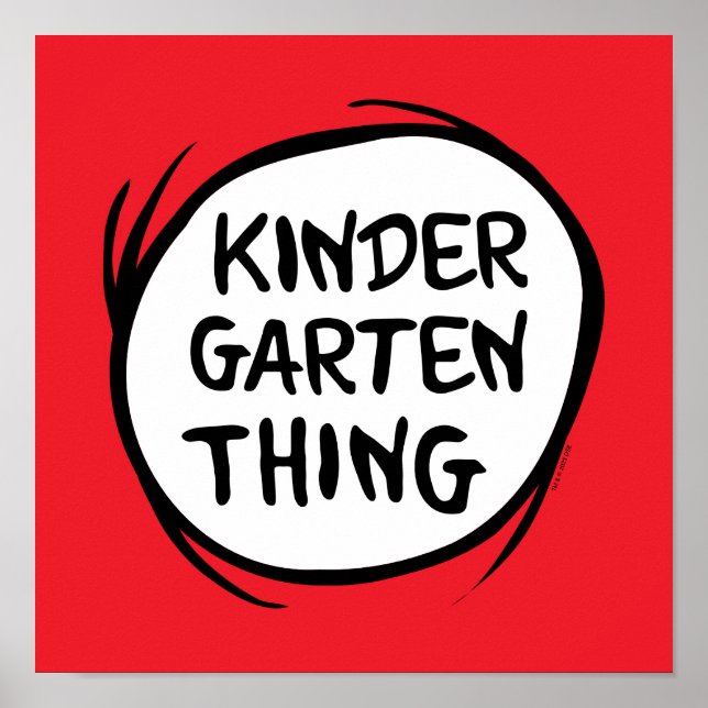 Thing One Thing Two - Kindergarten Thing Poster (Front)