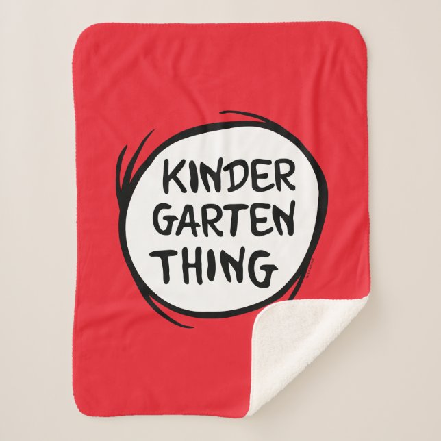 Thing One Thing Two - Kindergarten Thing Sherpa Blanket (Front)