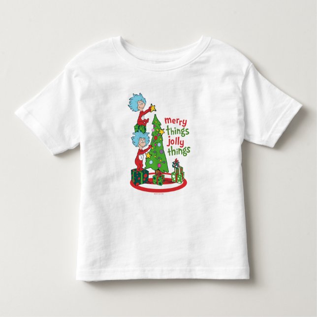 Thing One Thing Two Merry Things Jolly Things Toddler T-Shirt (Front)