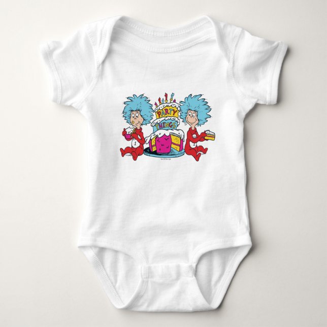 Thing One Thing Two Party Things Baby Bodysuit (Front)