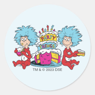 Thing One Thing Two Party Things Classic Round Sticker