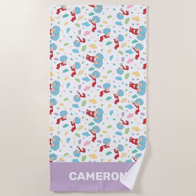 Thing One Thing Two Sweet Things Pattern Beach Towel (Front)