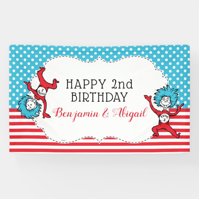 Thing One Thing Two | Twins Birthday Banner (Horizontal)