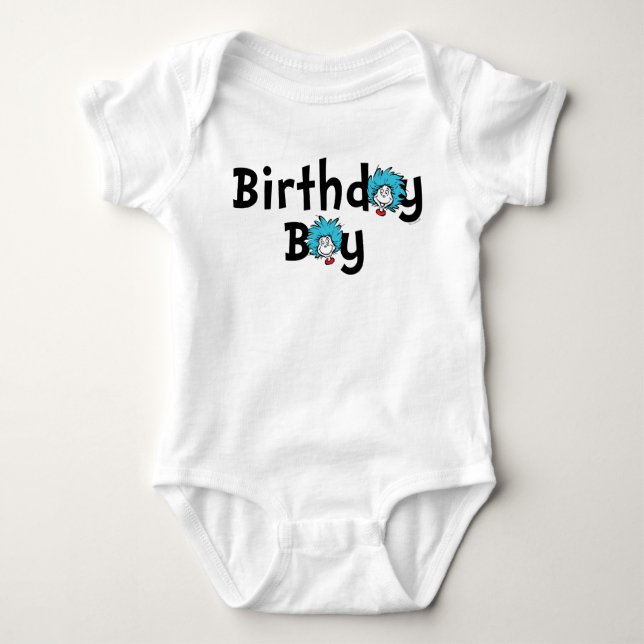 Thing One Thing Two Twins Birthday | Birthday Boy Baby Bodysuit (Front)