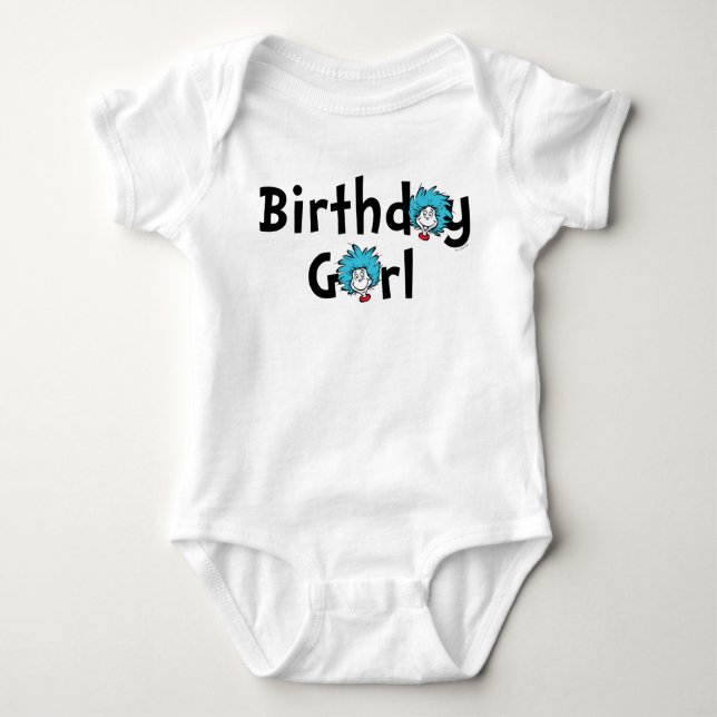 Thing One Thing Two Twins Birthday | Birthday Girl Baby Bodysuit (Front)