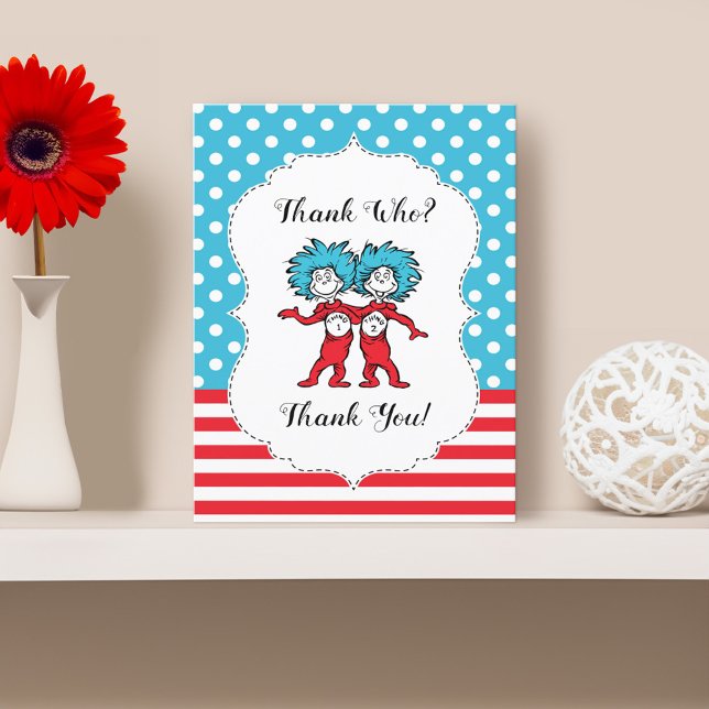 Thing One Thing Two | Twins Birthday Thank You Card (Card on mantle)