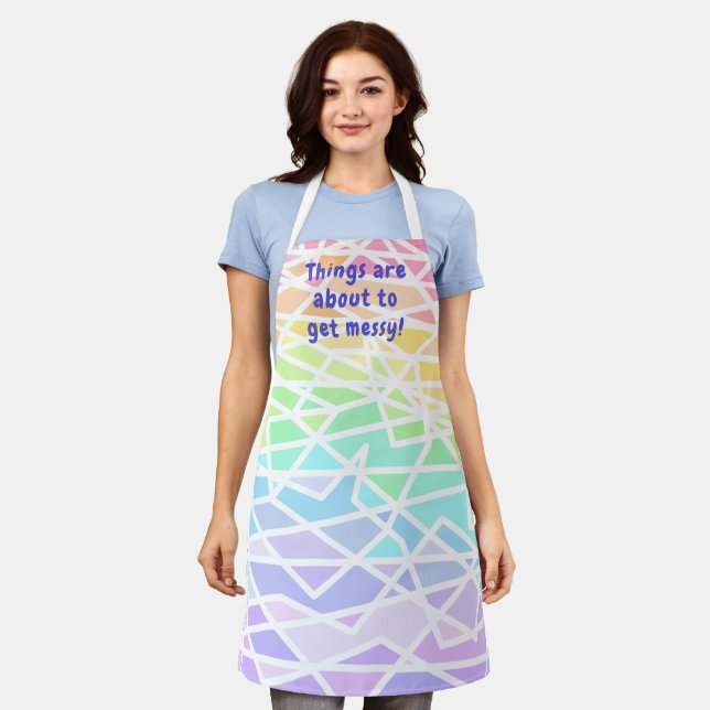 Things are About to Get Messy! Rainbow Apron (Worn)
