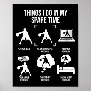 Things do in spare time basketball player t shirt poster