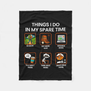 Things do in spare time hiking infographic meme fleece blanket