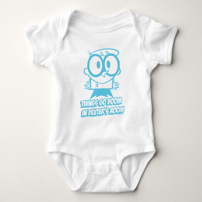 Things Go Boom In Dexter's Room Baby Bodysuit (Front)