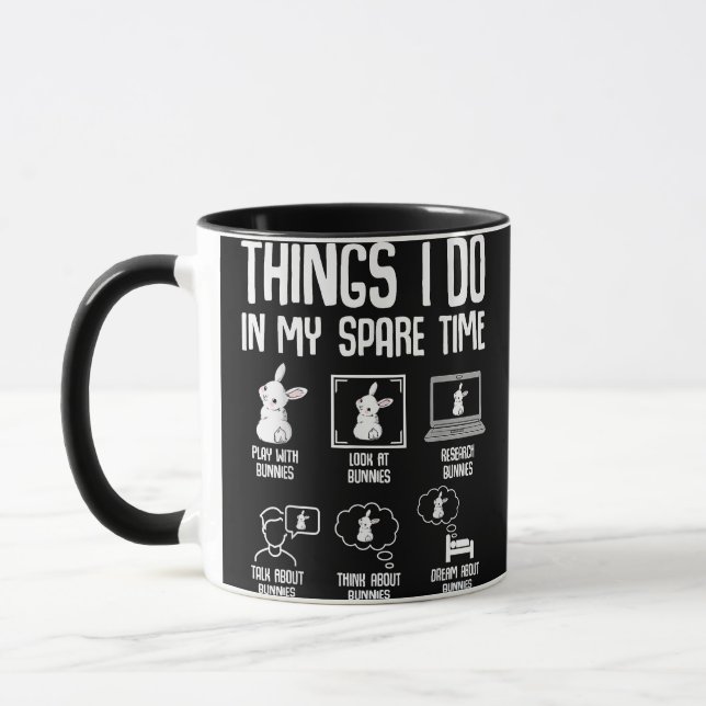 Things I Do In My Spare Time Bunny Rabbit Mug (Left)