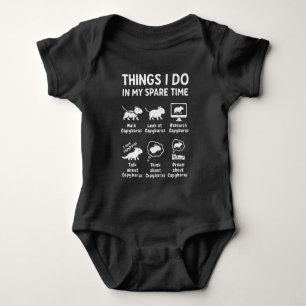 Things I Do In My Spare Time Capybara Funny Baby Bodysuit
