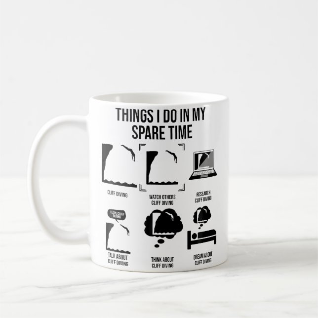 Things I Do In My Spare Time Cliff Diving Coffee Mug (Left)