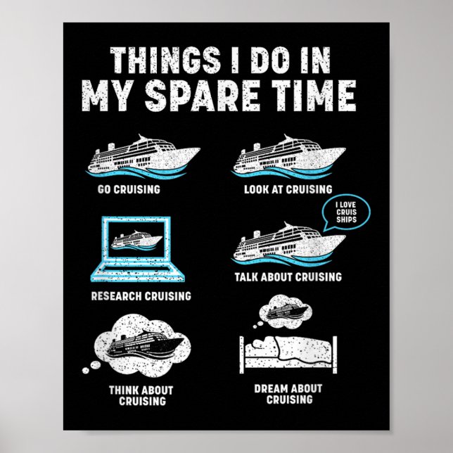 Things I Do In My Spare Time Cruise Ship Vacation  Poster (Front)