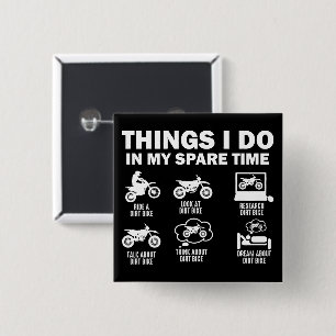 Things I Do In My Spare Time Dirt Bike Motocross 15 Cm Square Badge