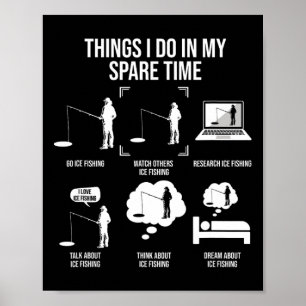 Things I Do In My Spare Time Fishing Novelty Fishe Poster