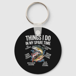 Things I Do In My Spare Time Funny Fishing Graphic Key Ring