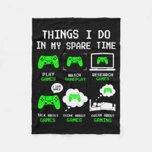 Things I Do In My Spare Time Gaming Funny Gamer Bo Fleece Blanket