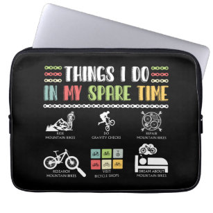 Things I Do In My Spare Time - MTB Mountain Bike Laptop Sleeve