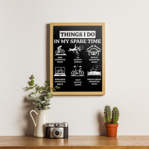 Things I Do In My Spare Time - MTB Mountain Bike Poster