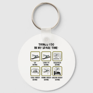 Things I Do In My Spare Time Skiing Winter Sports Key Ring