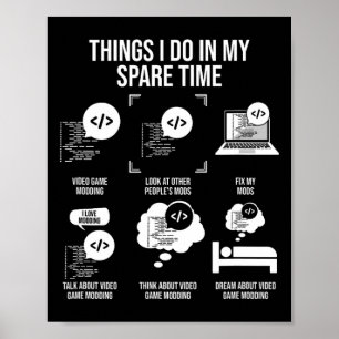Things I Do In My Spare Time Video Game Gaming App Poster