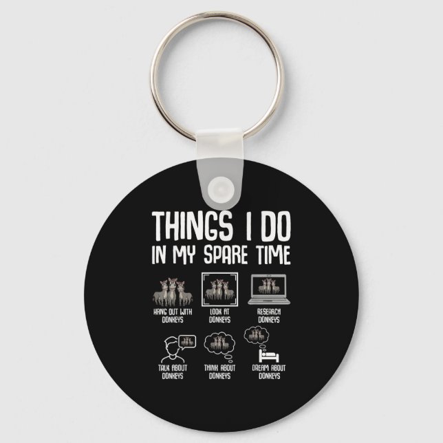 Things I Do In My Spare Time Women Men Kids  Key Ring (Front)