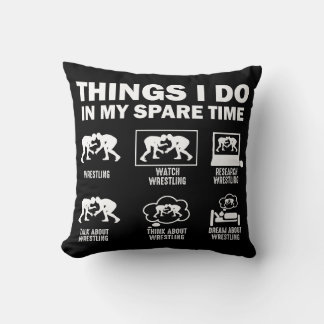 Things I Do In My Spare Time Wrestling Cushion