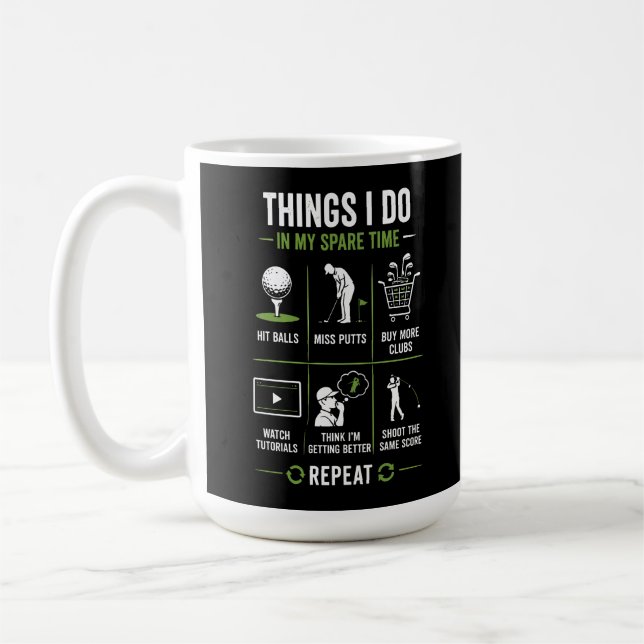 Things I Do Spare Time Miss Putts Golf Coffee Mug (Left)