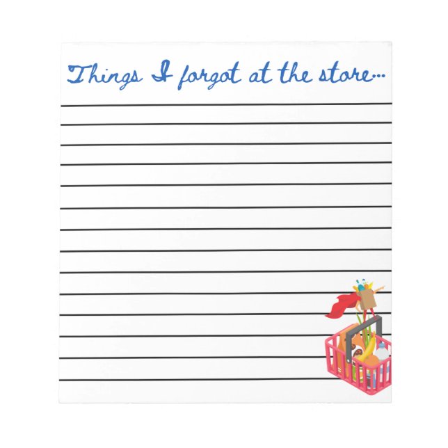 Things I Forgot at the Store - Fun Gift Notepad (Front)