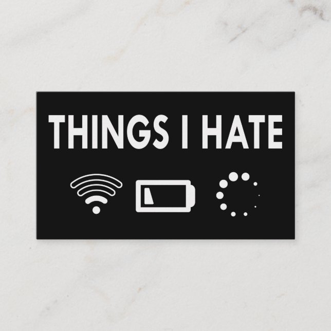 Things I hate   Business Card (Front)