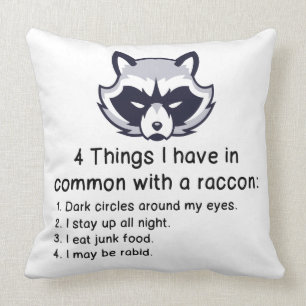 THINGS I HAVE IN COMMON WITH A RACCOON CUSHION