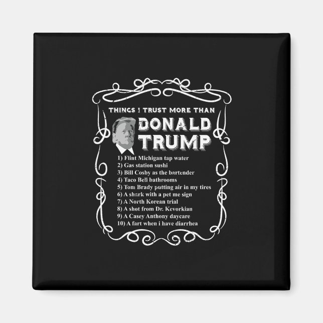 Things I Trust More Than Donald Trump Anti Potus V Magnet (Front)