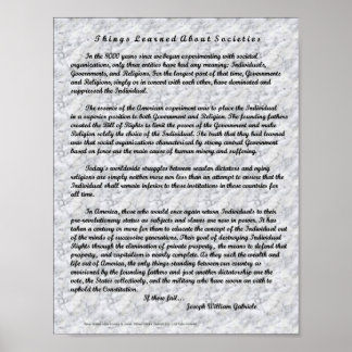 Things Learned About Societies Poster