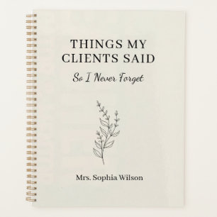 Things My Clients Said Funny Therapis Personalised Planner