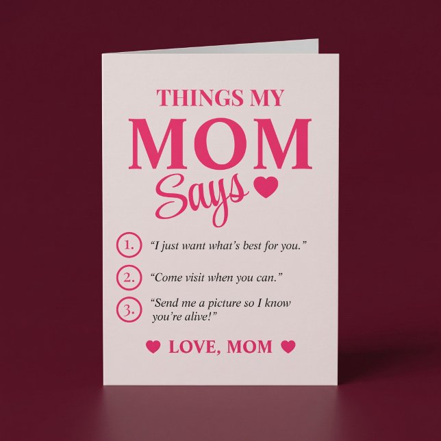 Things My Mum Says Custom Card For Mum (Creator Uploaded)