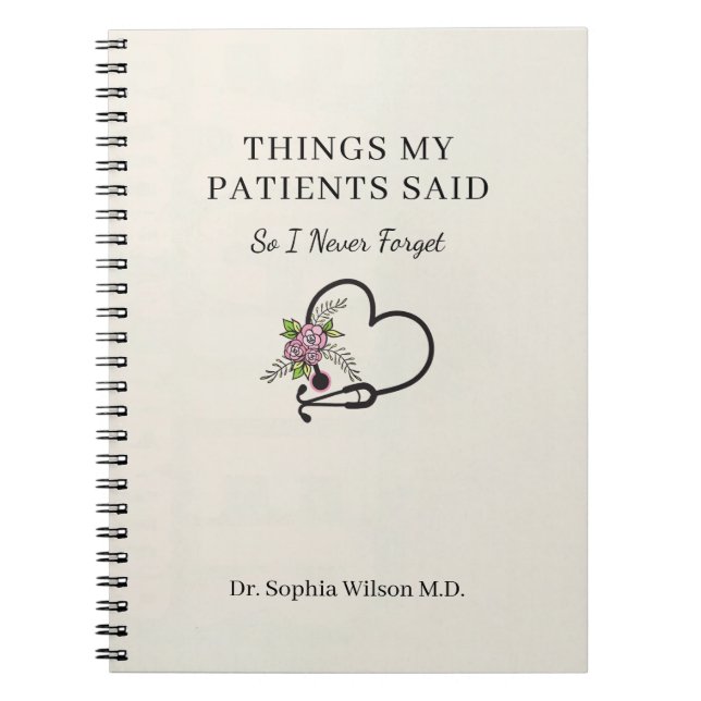 Things My Patients Said Funny Doctor Personalised  Notebook (Front)