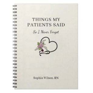 Things My Patients Said Funny Nurse Personalised Notebook