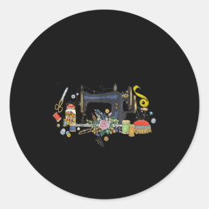 Things Spare Time Sewing Quilting Classic Round Sticker