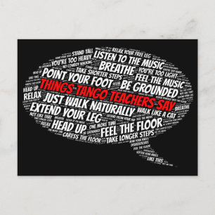 Things Tango Teachers Say Argentine Tango Art Postcard